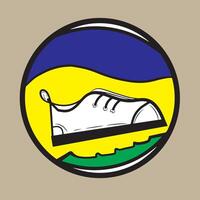 simple colored circle shape shoe logo, shoe logo vector