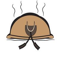 serving lid logo, fork and pan together, meat restaurant business logo vector