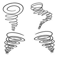 Wind icon set in circular line style vector
