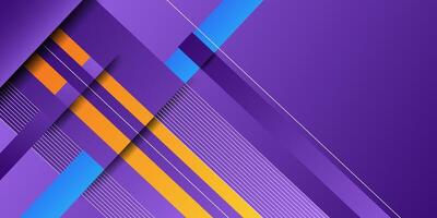 Bright purple gradient background with colorful rectangle overlapping design. Decorative shadow design with simple style and lines. vector