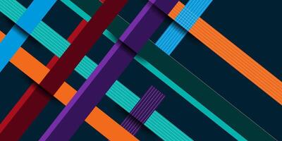 Blue gradient background with colorful rectangle overlapping design. Decorative shadow design with simple style and lines. vector