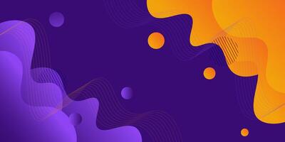 Orange purple geometric business banner design. Creative banner design with wave and line shape for template. Simple horizontal banner. eps10 vector