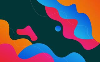 Colorful geometric business banner design. Dark green background. Creative banner design with wave and line shapes as template. Simple design on horizontal banner. vector