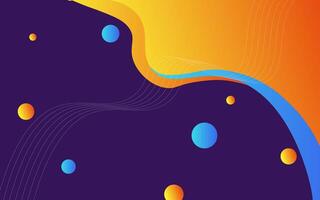 Orange and purple gradient geometric business banner design. Creative banner design with wave and line shape as template. Simple design on horizontal banner. vector