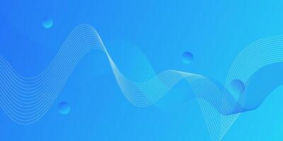 Dynamic background illustration light blue gradient with wave lines and simple circle style. Cool design. eps10 vector