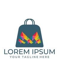 RGB shiny shopping bag image design vector