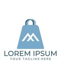 Design image of shopping bag letter M vector