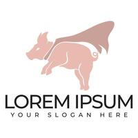 Design of a flying pig with wings vector