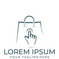Touch screen shopping bag image design vector