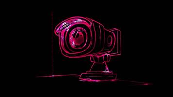 Neon frame effect, representing conferencing on black background video