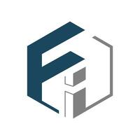 line hexagonal initial F Letter logo design graphic concept illustrations vector