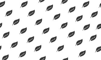 leaf seamless pattern background. Black tea leaf pattern on white background vector