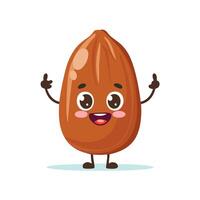 Date Cute Cartoon Fruit Animation Kawaii Healthy Character vector