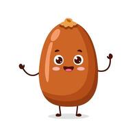 Date Cute Cartoon Fruit Fresh Animation Kawaii Character vector