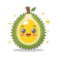 Durian Fruit Cute Cartoon Fresh Animation Kawaii Healthy vector