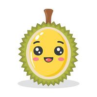 Durian Fruit Cute Cartoon Fresh Animation Kawaii Character vector