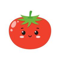 Tomato Vegetable Cute Cartoon Fresh Animation Kawaii Healthy Character vector