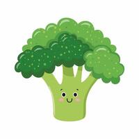 Broccoli Vegetable Cute Cartoon Fresh Animation Healthy Character vector