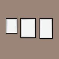 A row of framed frames on a wall vector