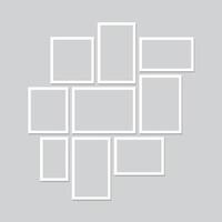 Grey photo frame collage collection vector