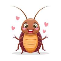 Cockroach Insect Bug Animal Animation Kawaii Character vector
