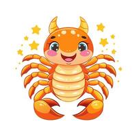 Scorpion Insect Bug Animal Animation Kawaii Character vector