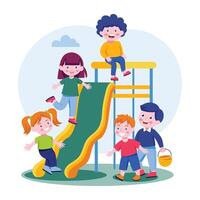 Kids slide illustration in flat style vector