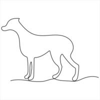 Continuous single line drawing of a dog dog single line drawing illustration vector