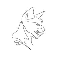continuous mono line drawing of abstract bulldog vector