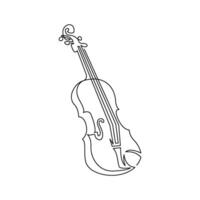 continuous mono line drawing of abstract cello vector