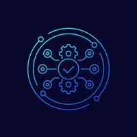 project execution icon, linear design vector