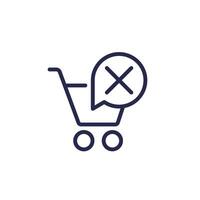 failed order line icon with shopping cart vector