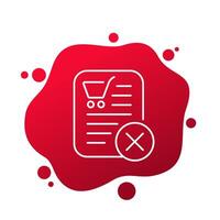 failed order line icon for web vector