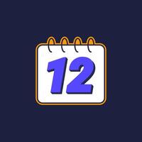 12 month icon with calendar, design vector