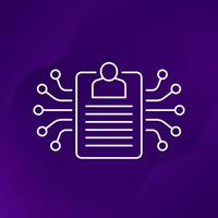 collect user data icon in line design vector