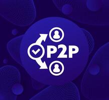 p2p peer-to-peer icon, design vector
