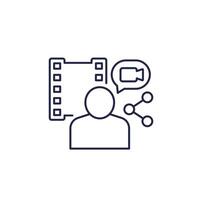 blogger, content creator line icon vector