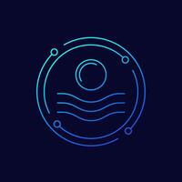 Elastic material icon, linear design vector