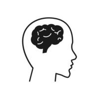 Head with brain symbol icon vector