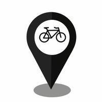 A map pin with a bicycle icon vector
