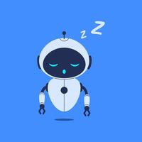 Robot in standby mode, appearing asleep. illustration for tech designs, AI projects, and futuristic robot concepts vector