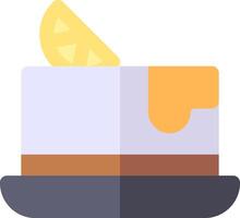 A cake with a slice of lemon on top vector