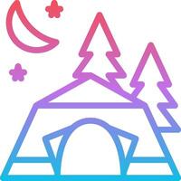 A tent with trees and a moon in the background vector