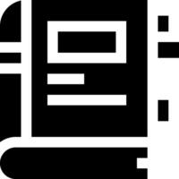 A black and white icon of a book vector