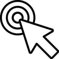A black and white outline of a mouse pointing to a target vector