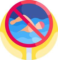 No swimming sign vector