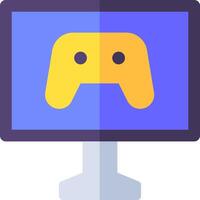 A computer monitor with a game controller on it vector