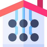 A house with a network connection icon vector