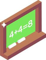 A green chalkboard with the number 4 and 8 on it vector
