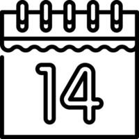A calendar with the number 14 on it vector